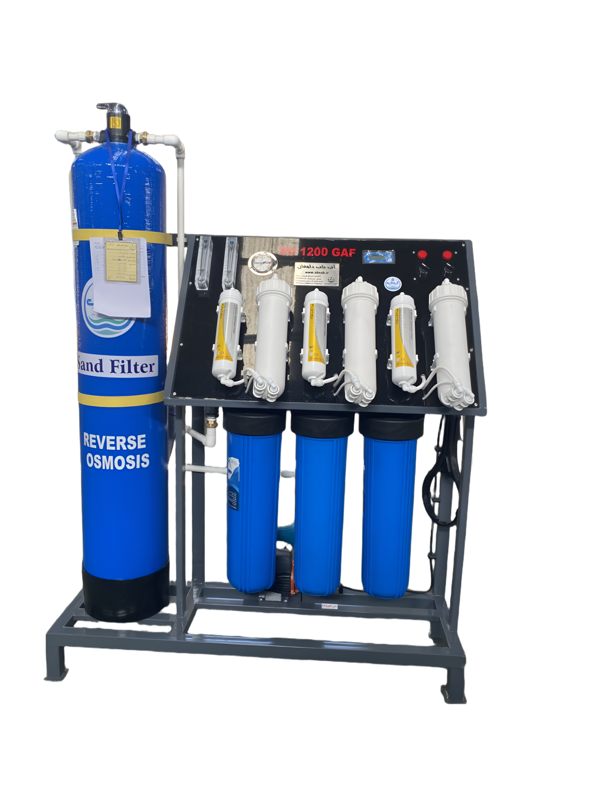 دستگاه تصفیه آب نیمه صنعتی 1200 گالن با پیش فیلتراسیون مدل ایستاده